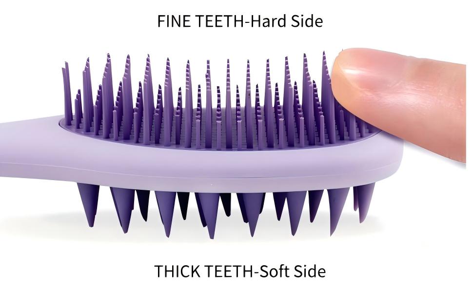 Long Handle Hair Silicone Scalp Massage Brush, Double-Sided Hair Comb Shampoo Brush