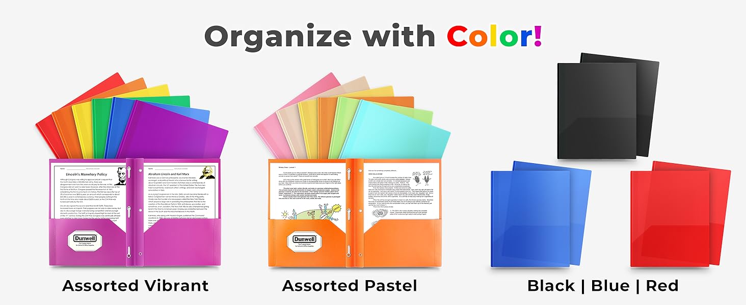 Dunwell 3-Prong Poly Folder Vibrant - Organize with Color!