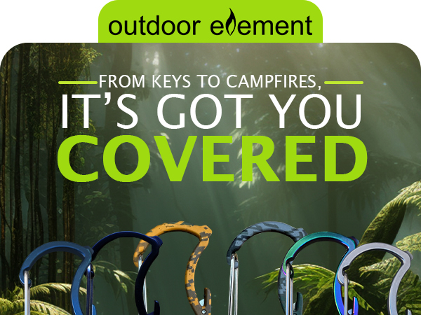 fire starter carabiner, bottle opener, every day carry carbiner, keychain holder
