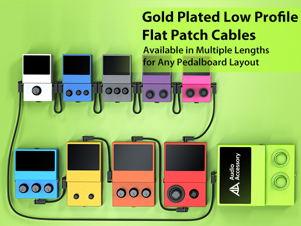 Gold Plated Low Profile Flat Guitar Patch Cables