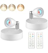 MIOBLUE Battery Powered LED Spotlight,Indoor Uplighting, Wall Picture Lights, Puck Lights with Re...