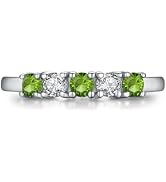 AILAAILA 5 Stone Birthstone Rings for Kids Teens Girls Women Size 2-9 Stainless Steel Birthday Mo...