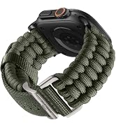 Bandletic Compatible with Apple Watch Ultra 2 Band Men, Rugged Paracord Watch Band with Solid Met...