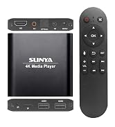 4K Ultra HD Digital Media Player with Remote Control, Supports HDD/USB Drive/Micro SD (TF), H.265...
