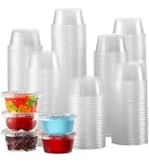 [260 Sets - 2 oz ] Jello Shot Cups, Small Plastic Containers with Lids, Airtight and Stackable Po...