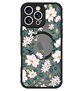 BITOBE Floral Case for iPhone 16 Pro Max [Compatible with MagSafe] Cute Flower Pattern Case for W...