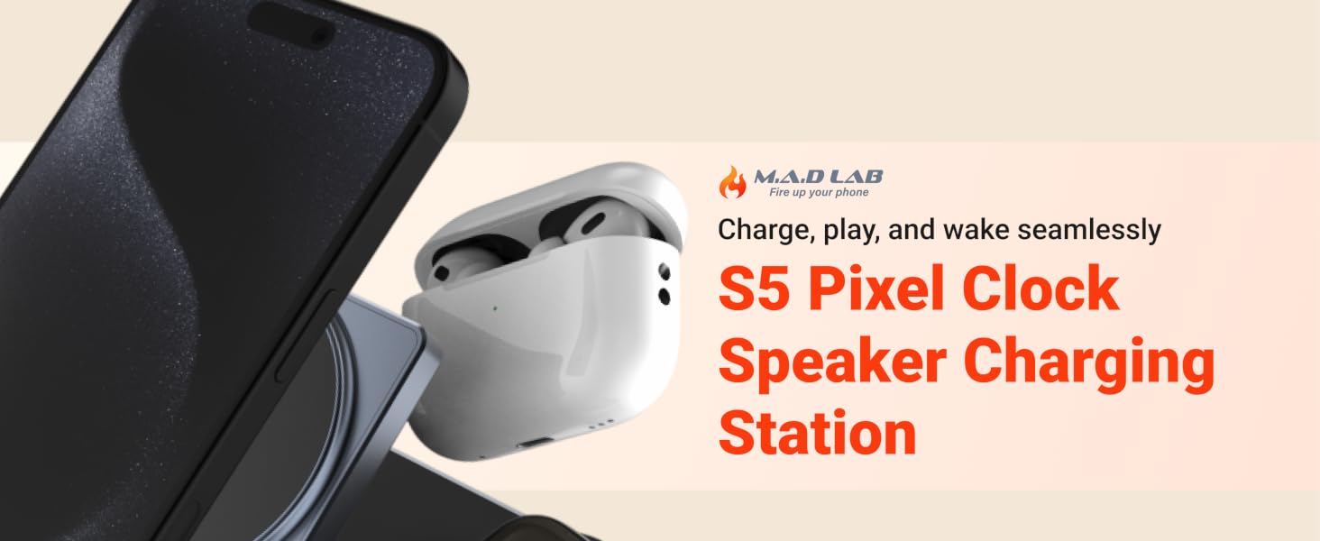 S5 Pixel Clock Speaker Charging Station