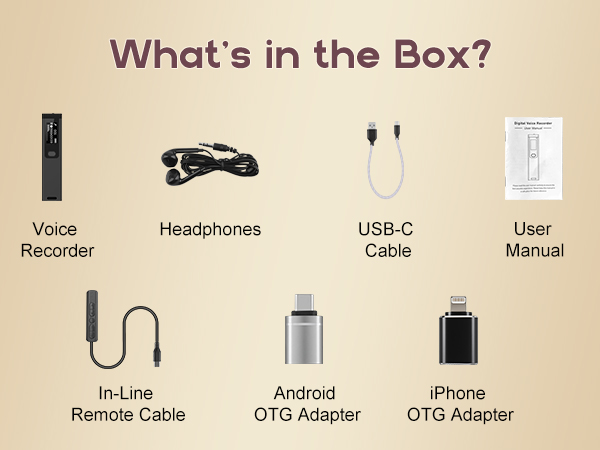 what's in voice recorder box