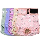 Female Dog Diapers 5Pcs - Premium Reusable Diapers for Doggie in Heat - Highly Absorbent Dog Diap...