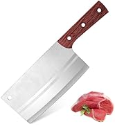 TJ POP Chinese Chef Cleaver, 7.5 Inch Stainless Steel Knife with Ergonomic Handle, Ultra Sharp Ki...