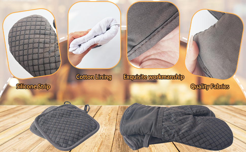 5.Thick Cotton Oven Mitts