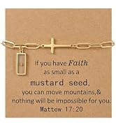RINHOO Mustard Seed Bracelet Christian Gifts for Women Move Mountains Shell Bracelet Christian Fa...