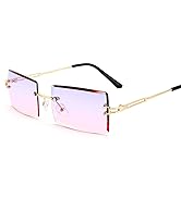 FEISEDY Vintage Rimless Sunglasses Rectangle Frameless Candy Color Glasses Women Men B2642