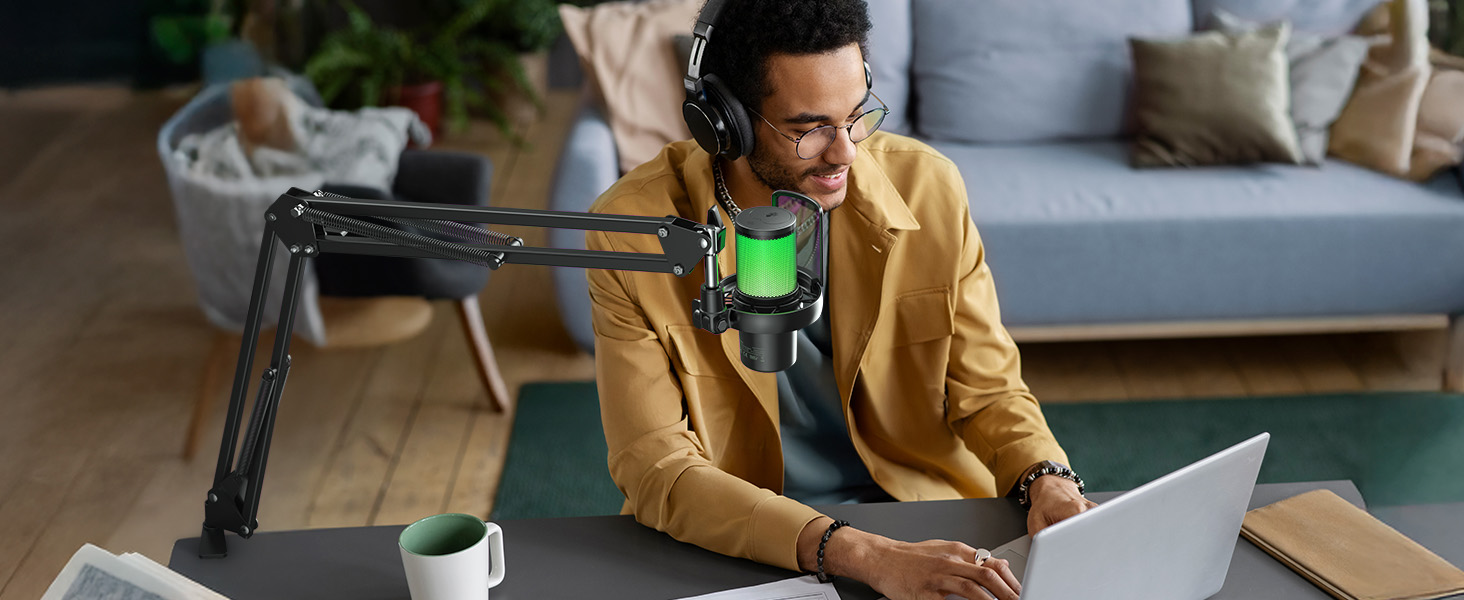 MAONO DM40 WIRELESS MICROPHONE WITH BA20 MIC BOOM ARM STAND