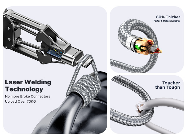 Type C to Type C is 20 times more durable than standard cables