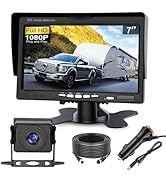 Kairiyard Backup Camera, HD 1080P Truck RV Reverse Camera with 7 Inch Monitor DIY Grid Lines No D...