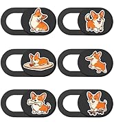 PRESSINART 6Pcs 6 Styles Cute Camera Cover Slide Corgi Camera Cover Dogs Design Privacy Guard Web...