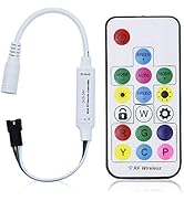 ALITOVE WS2812B WS2811 Addressable LED Controller RF Remote Wireless Mini Controller 5~24V DC for...
