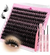 Lash Clusters Kit Mink Wispy Full Eyelash Clusters D Curly Natural Waterproof Cluster Eyelash Ext...