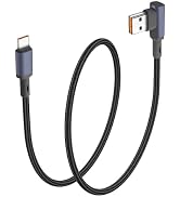 JSADZKJ Right Angle USB to USB C Cable 66W Fast Charging 90 Degree USB-A to Type C Cable Braided ...