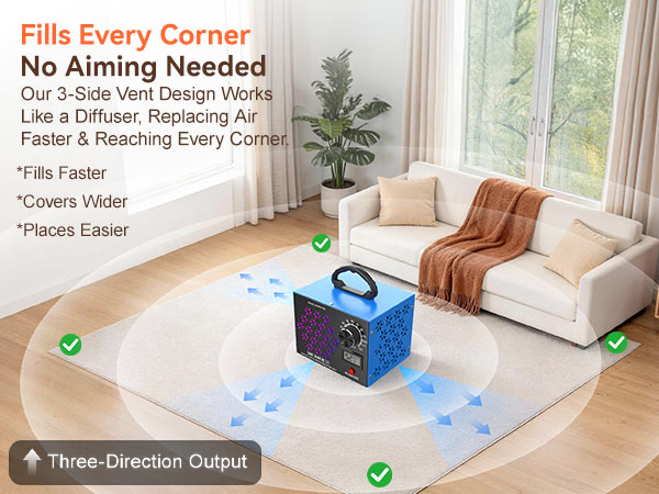 120,000mg/h Ozone Generator Machine with Temp/Humidity Display