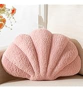 XIAIJIA Seashell Throw Pillows Shell Shaped Pillow Pink Sea Shell Pillows for Bed Seashell Decora...
