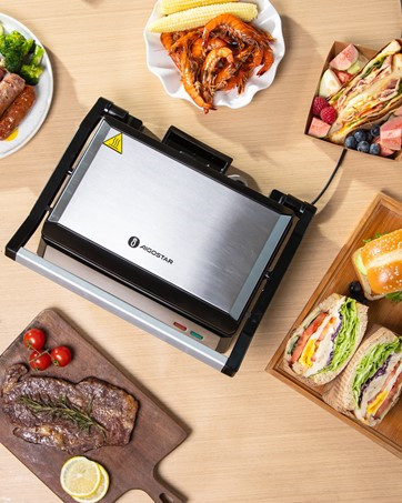 Aigostar Panini Press, 1200W Sandwich Maker and Electric Indoor Grill