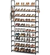 VTRIN 10 Tiers Shoe Rack Tall Large Capacity 50 Pairs Wide Shoe Organizer Sturdy Shoe Shelf for E...