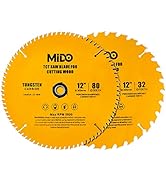 MIDO PROFESSIONAL ABRASIVE 12 Inch Miter Saw Blades 2PCS Circular Saw Blade 80-Tooth Crosscutting...