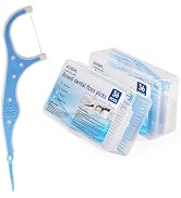 ACHSML 72 Count Portable Floss Picks,Dental Floss Sticks With Soft Silicone Toothpicks, Dual Func...