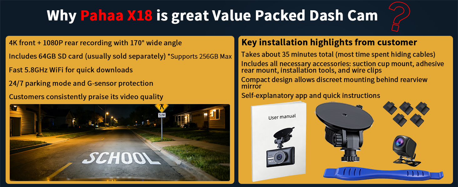 Why Pahaa X18 is Great Value Packed Dash Cam?