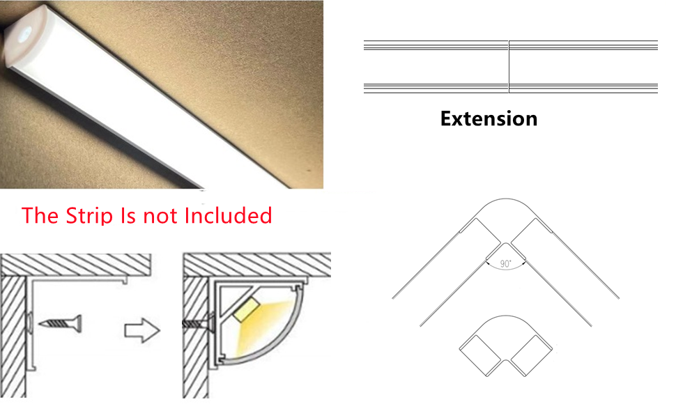 LED Strip Channel V Shape Installation and Connection