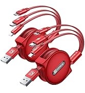 CAFELE Multi Charging Cable, 3in1 Retractable USB Charging Cable with Type C/Micro USB/IP, Multip...