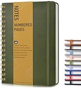 Lined Spiral Journal Notebook, A5 Hardcover Spiral Journals for Women Men, 150 Numbered Pages Spi...
