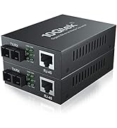Single Mode Gigabit Fiber Media Converter, SMF Fiber to Ethernet Converter, 10/100/1000Mbps RJ45 ...