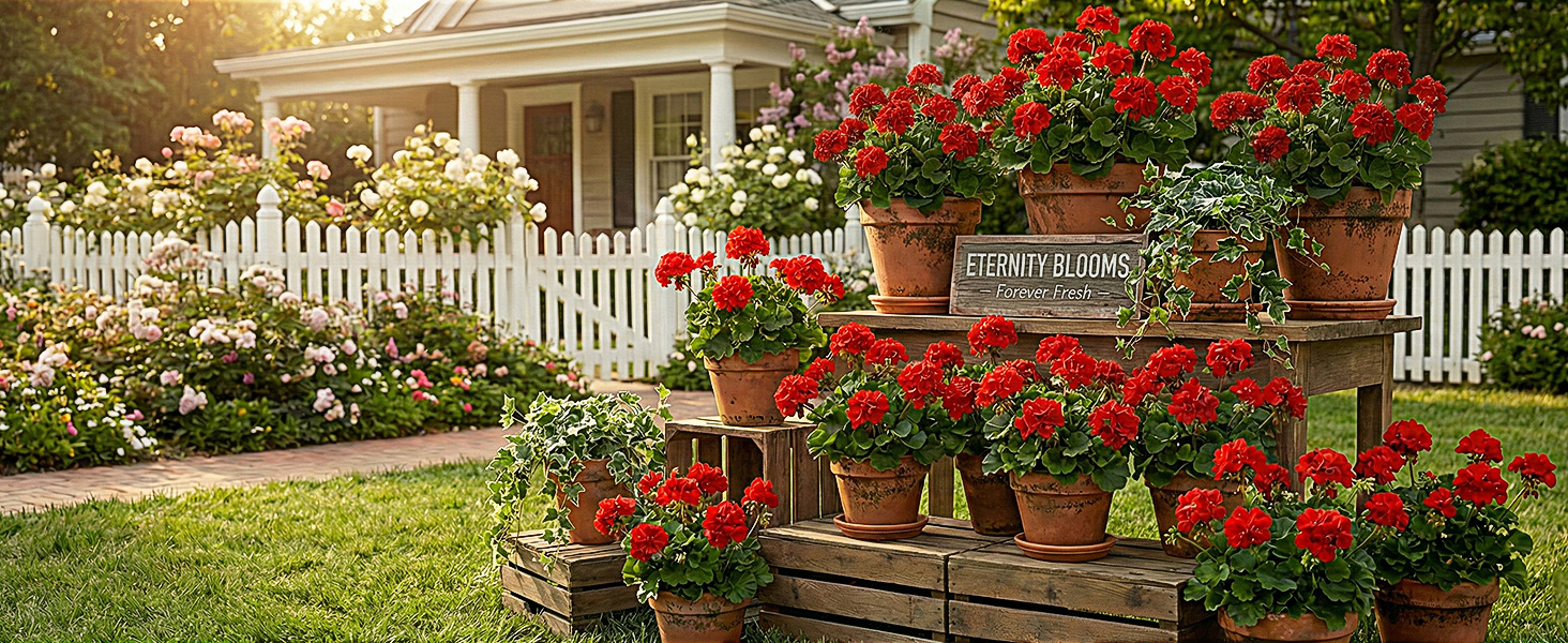 Artificial Geraniums for Outdoors