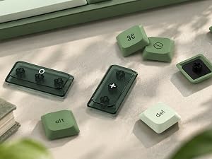 dagaladoo Low Profile keycaps Set,Double Shot PBT Key caps,Matcha Green