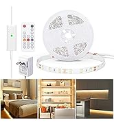 WOBANE Warm White LED Strip, Dimmable LED Light Strips with RF Remote and ETL Listed Adapter, 16....