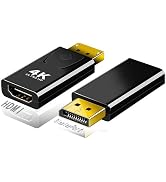 IYUANEPRO DisplayPort to HDMI Adapter, 4K Digital Video Converter, Black(2Pack)