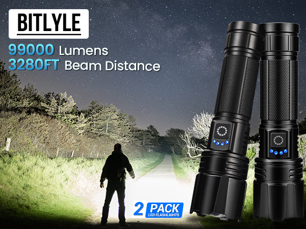 99,000 Lumens Super Bright Flashlight