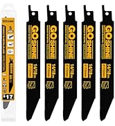 5 Pack 6 inch 14/18TPI Automatic Dismantling Reciprocating Saw Blades for Metal, 6”Reciprocating ...