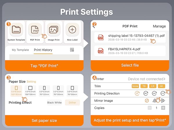 Bluetooth Thermal Label Printer
