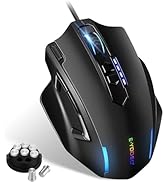 E-Yooso Large RGB Gaming Mouse, 12400 DPI Wired Gamer Mouse with 6 Side Buttons &amp; 7 Backlit Modes...