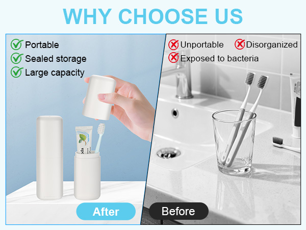 white toothbrush holder set