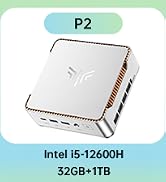 KAMRUI P2 Mini PC i5-12600H, 32GB DDR5 1TB SSD, Triple 4K, Win11 Pro | Upgradeable to 4TB SSD sto...