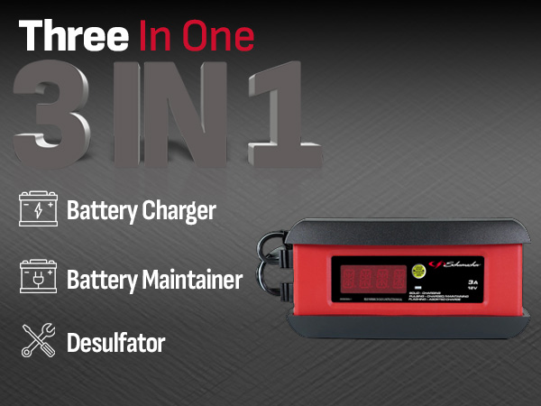 Schumacher SP1297 Fully Automatic Battery Charger, Maintainer, and Auto Desulfator