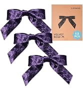 LaRibbons Elegant Purple Velvet Bows for Christmas Tree - Glam Sparkle in Light, Christmas Bows f...
