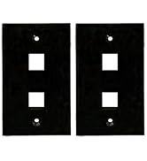 BUPLDET 2 Port Keystone Wall Plate Glossy Black - Single Gang 2 Hole Keystone Jack Wallplate for ...