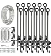 hannger 12 Pcs 30" Long Ground Anchors Shed Anchors Kit with 3/16" Galvanized Cable &amp; Turnbuckles...