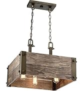 Nuvo 60/6422 Winchester 4-Light Square Pendant Bronze &amp; Aged-Wood Finish